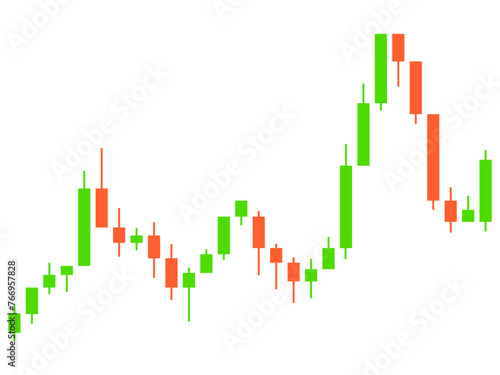 Candlestick chart of trading on the stock exchange. Trading cryptocurrency, stocks and bonds. Candlestick patterns in cryptocurrency trading. Design for banners and posters. Vector illustration