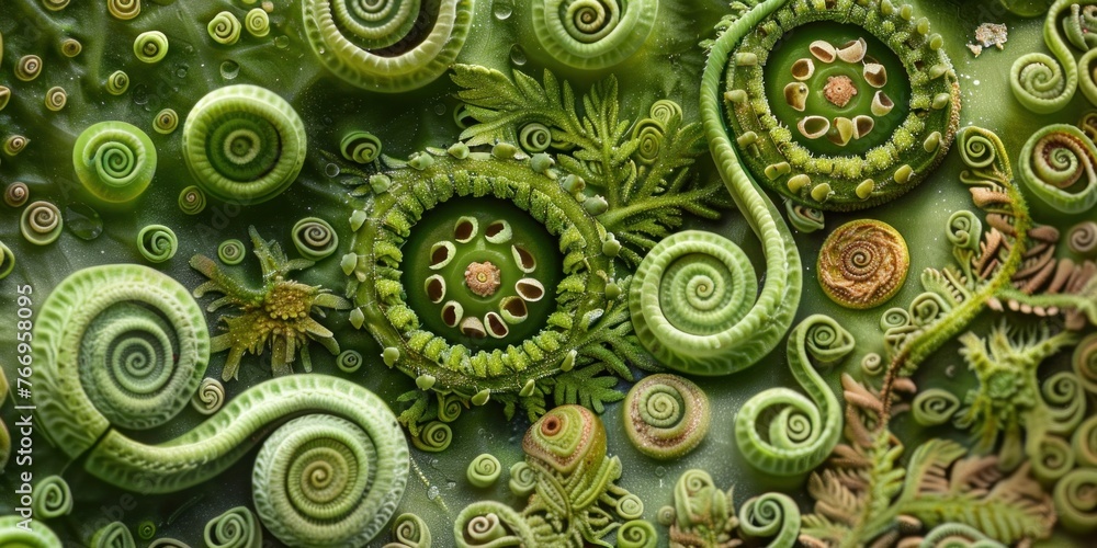 Organic Texture Green Spiral Patterns Organic Texture Green Spiral Patterns