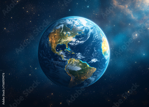 Earth Day. environment protection eco care ecology future recycling  responsibility save concept illustration - World globe planet  isolated on yellow background