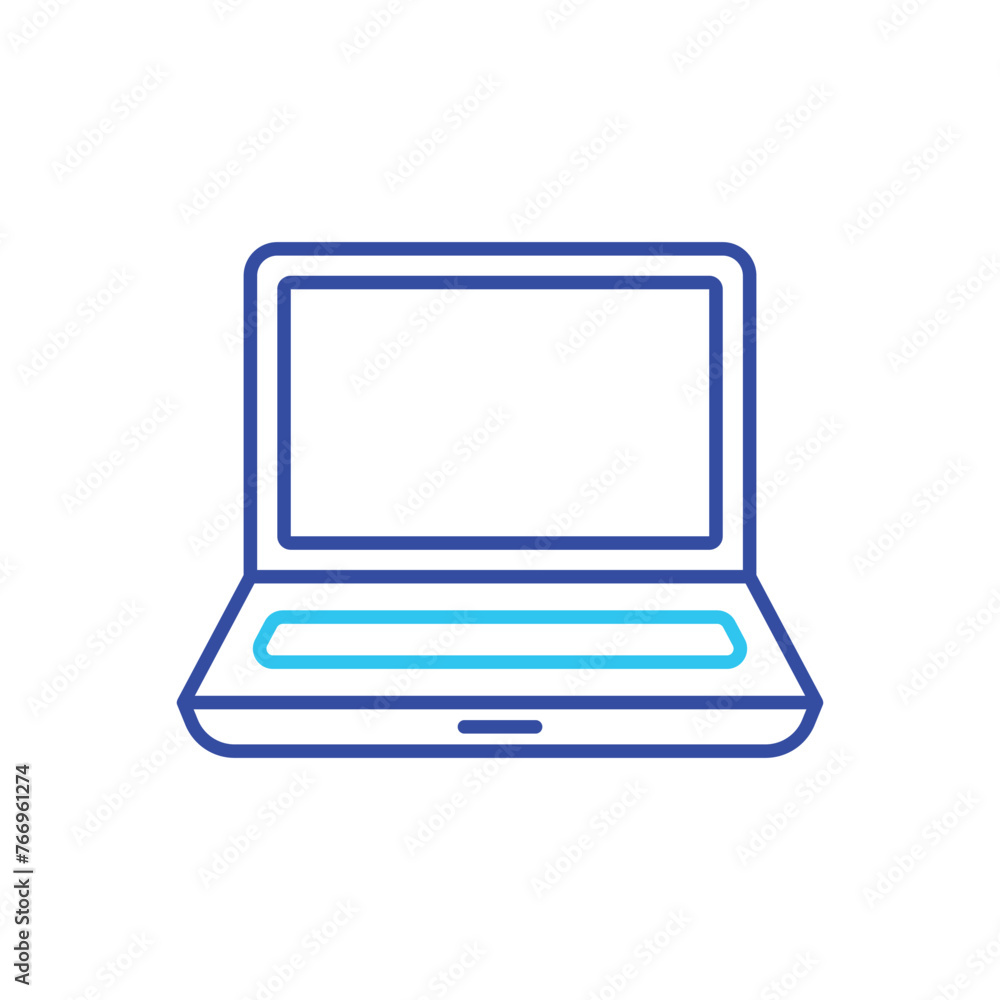 Blue Line Laptop vector icon Blue Line Laptop vector icon