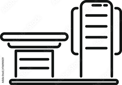 Cancer machine diagnostic icon outline vector. Health disease. Magnetic resonance radiology