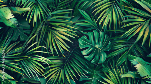 Lush Tropical Leaves Wallpaper - Exotic Greenery Background