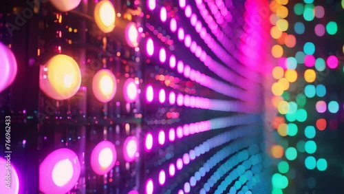 Neon lights backgrounds. 4k video photo
