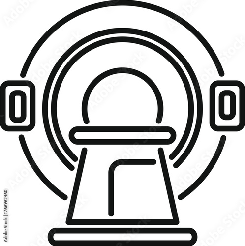 Mri device magnetic icon outline vector. Radio magnetic monitor. Medicine clinic