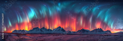 Vibrant Hues of the Northern Lights in a 360-Degree Mountain Time-Lapse