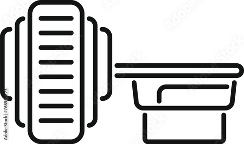 Medicine magnetic resonance device icon outline vector. Clinic equipment. Monitor computed