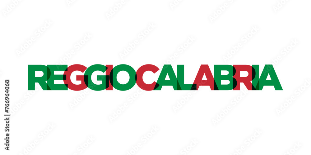 Reggio Calabria in the Italia emblem. The design features a geometric style, vector illustration with bold typography in a modern font. The graphic slogan lettering. Reggio Calabria in the Italia emblem. The design features a geometric style, vector illustration with bold typography in a modern font. The graphic slogan lettering.