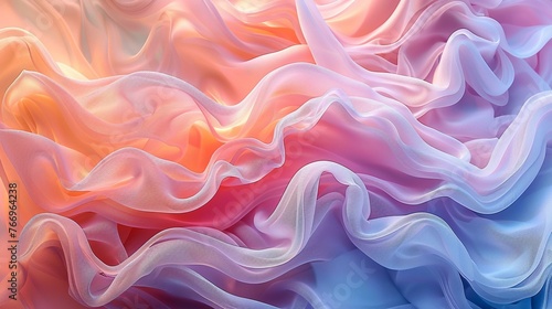 Abstract textile waves rippling in a serene pastel dream 1