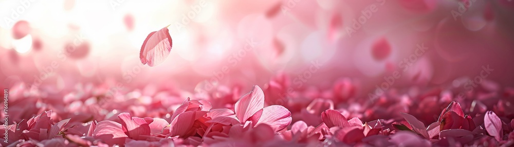 Delicate petals floating in the spring air - obrazy, fototapety, plakaty 
