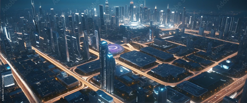 next   digital super city colorful background