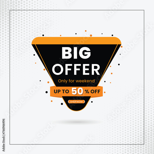 Black big sale banner template Super sales promotion banner design