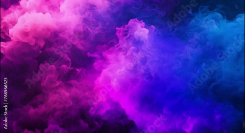 Abstract blue fog with pink color in darkness footage photo