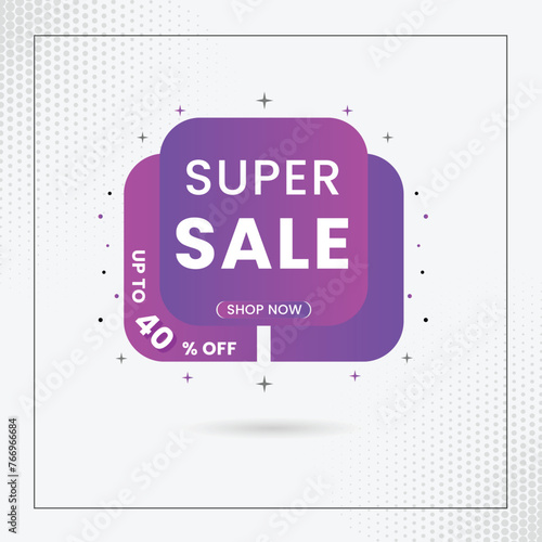 Colorful sale vector mega sale banner template for web or social media Discount promotion layout
