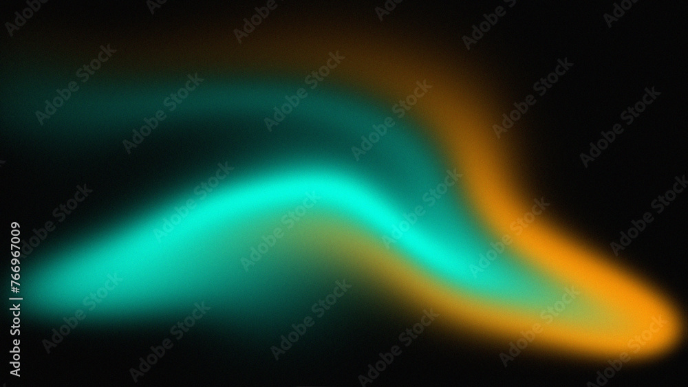 Grainy noise texture gradient background. yellow and Turquoise color