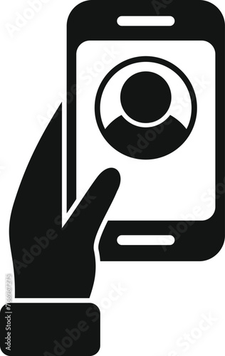 Phone change avatar icon simple vector. Online media content. Handle device