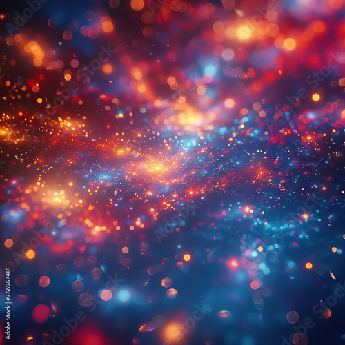 exploring a vibrant uncharted galaxy, with colorful stars and planets, photography, backlights, chromatic aberration for a surreal effect