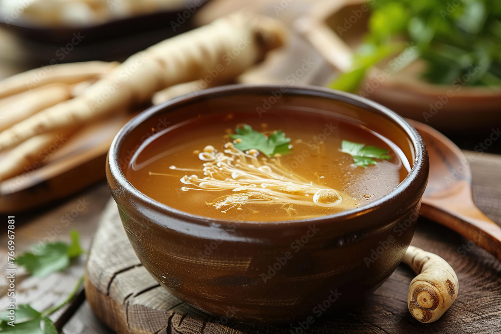 Korean soup made with ginseng promotes well-being Korean soup made with ginseng promotes well-being