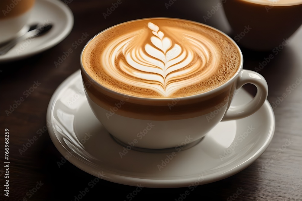 Coffee cup latte art Coffee cup latte art