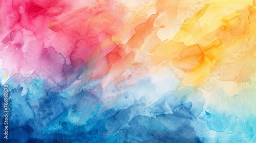 Vibrant Watercolor Background with Abstract Rainbow Hues photo