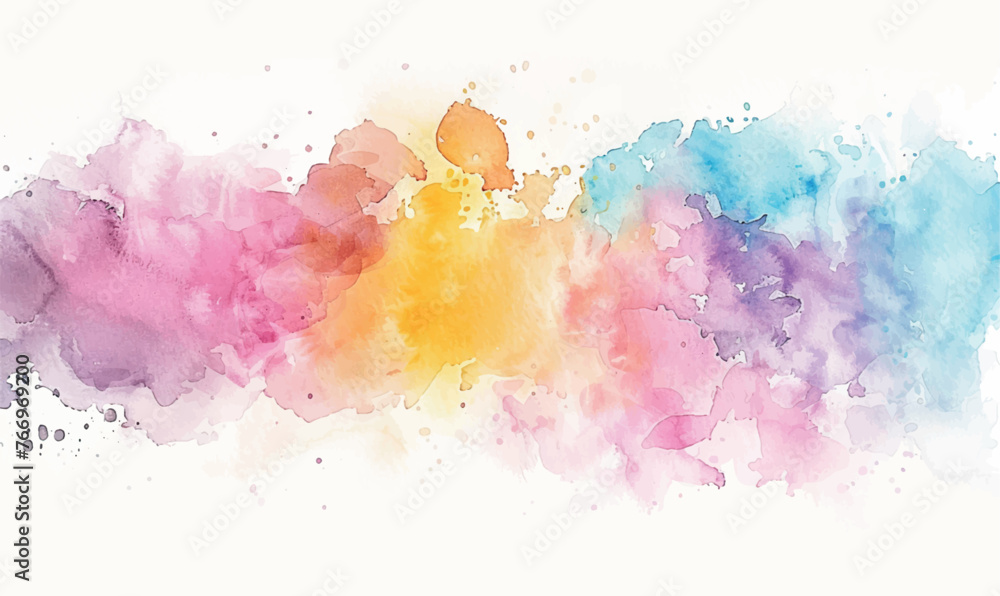 abstract watercolor background with splashes  pink yellow blue