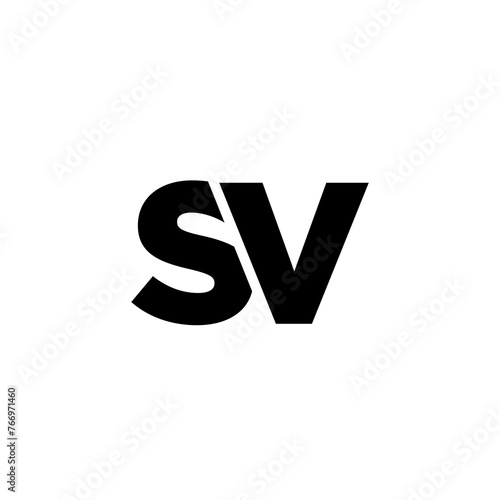 Letter S and V, SV logo design template. Minimal monogram initial based logotype.