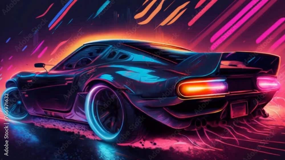 Retro Futuristic Sports Car: Speeding into the Future Retro Futuristic Sports Car: Speeding into the Future