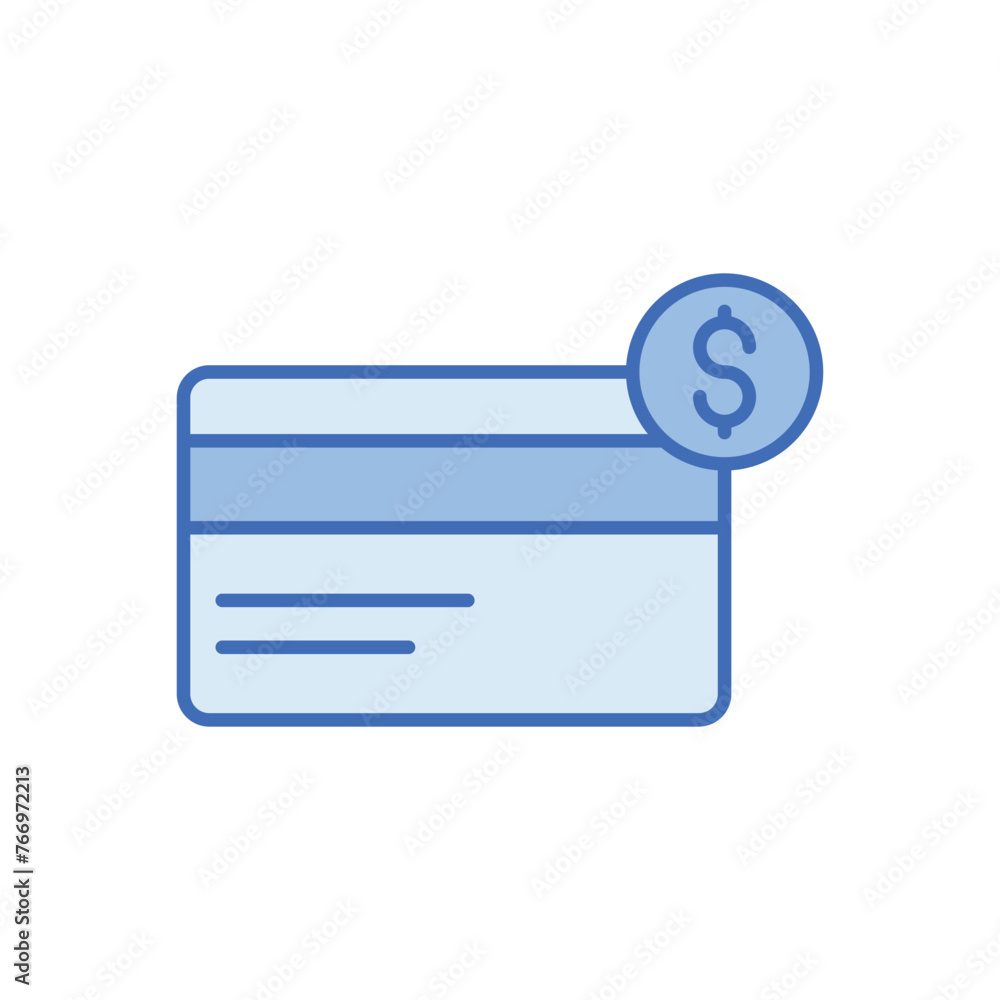 Blue Line Credit Card vector icon Blue Line Credit Card vector icon