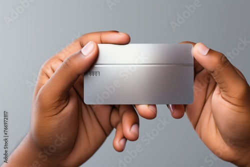 Gray stylish minimalistic bank credit card mockup