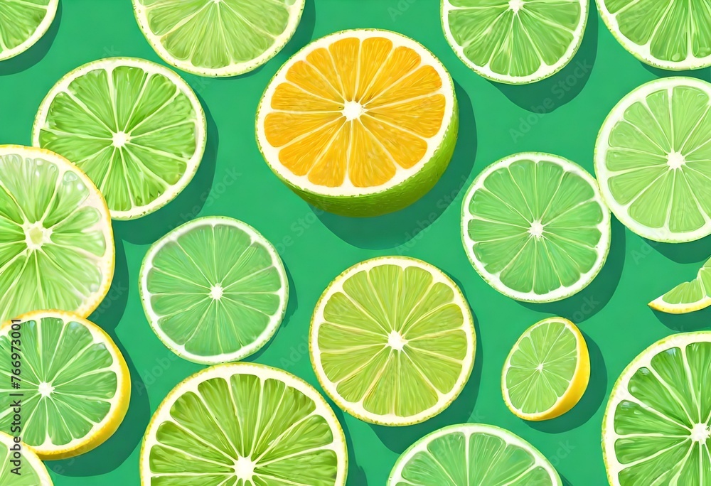 Lime, citrus, fruit slice, lemon