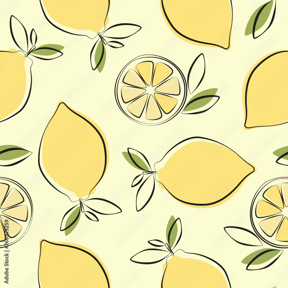 Seamless pattern with lemon in flat design. Fruit flat minimal vector illustration.
Seamless pattern with lemon in flat design. Fruit flat minimal vector illustration.