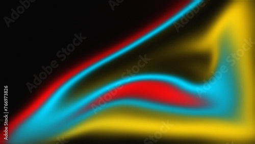 Red, blue and yellow Grainy noise texture gradient background