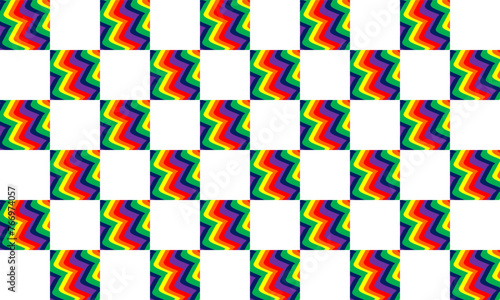 abstract colorful wave square block background, Multi layers color. Carving art. Cover layout material design template. Abstract realistic decoration texture, LGBTIQQ plus, checkerboard chess patter