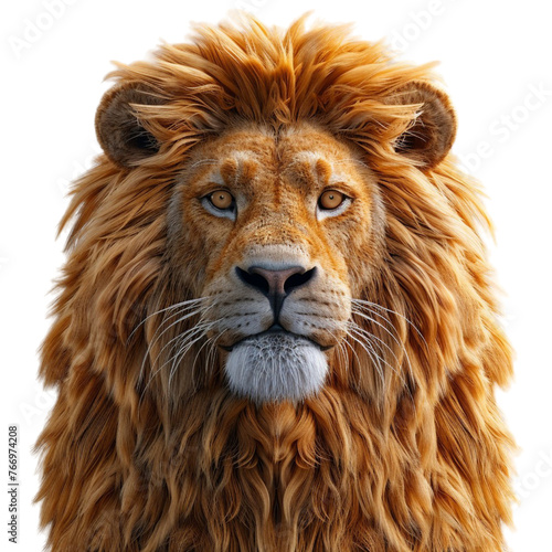 3d illustration of lion animal portrait  generative ai