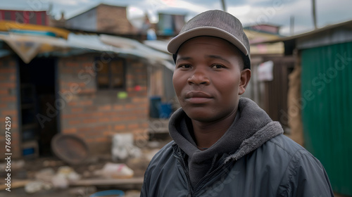 A teenager in a South African township