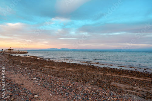 sunset over the beach