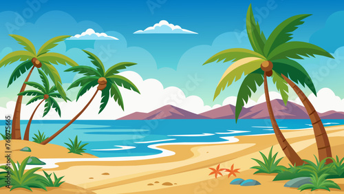 beach-background-with-sand-an-d-palm-trees