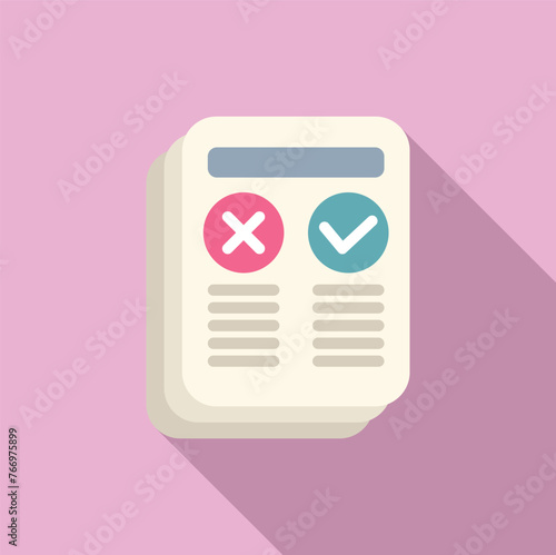 Approved or not review icon flat vector. Satisfaction level. Emoticon game