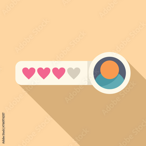Like survey profile icon flat vector. Normal game online. Smiley fail emoji