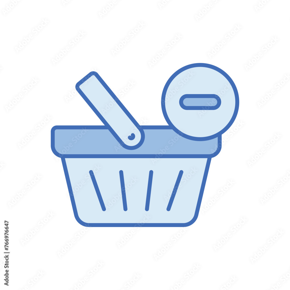 Blue Line Remove From Cart vector icon Blue Line Remove From Cart vector icon