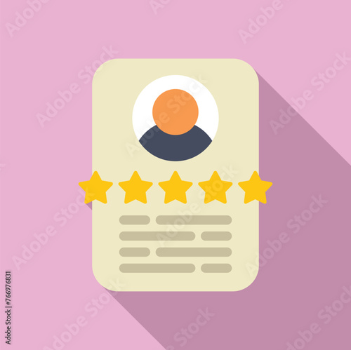 Online profile rating icon flat vector. Button rank grin. Excellent degree scale