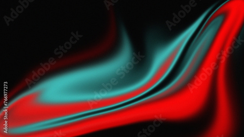 Black, red, and turquoise Grainy noise texture gradient background
