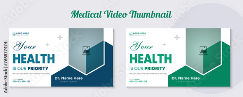 Medical healthcare video cover with web Banner video thumbnail Design for Medical Doctor promotion thumbnail