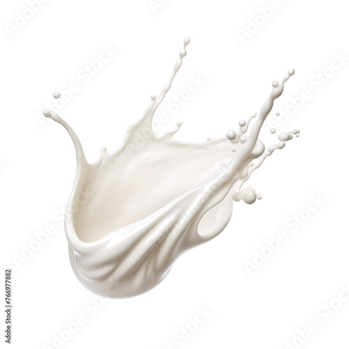 A beautiful full cream milk drop splash on an isolated background