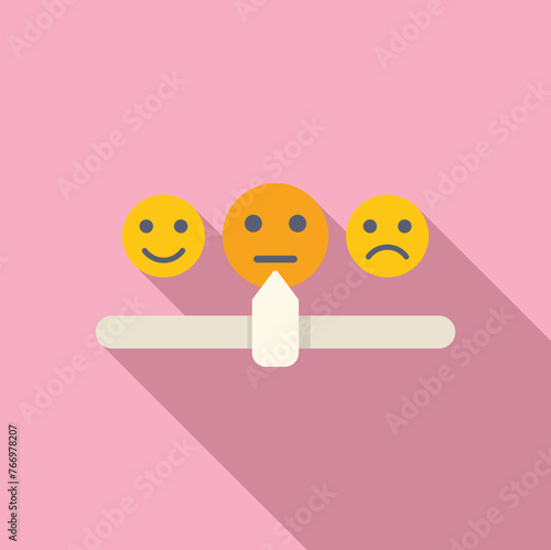 Level gauge emoji icon flat vector. Patron angry user. Smiley face rank