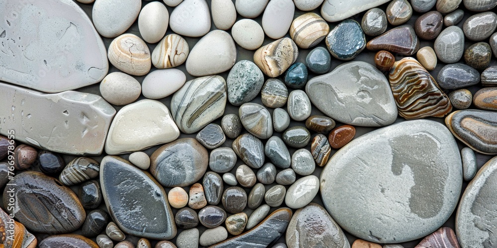 Diverse Pebble Collection, Organic Texture Diverse Pebble Collection, Organic Texture