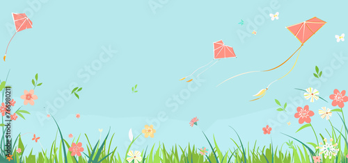 a painting of a kite flying in the sky