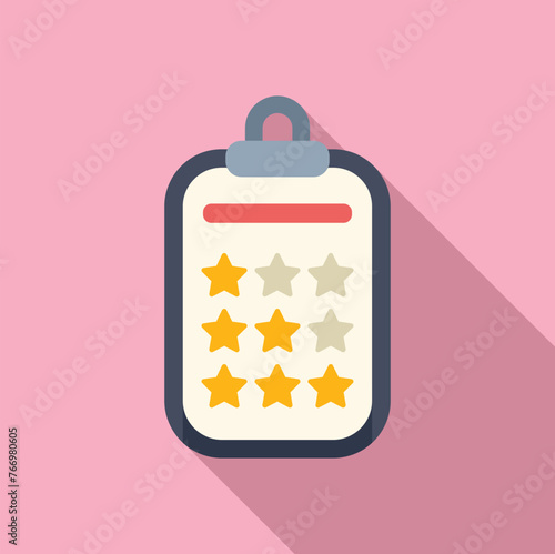 Clipboard ser rank icon flat vector. Cheerful user emotive. Report game