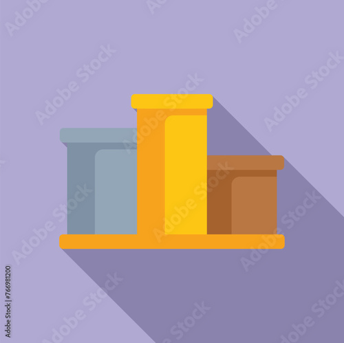 Level customer podium icon flat vector. Game angry button. Gaming elevate