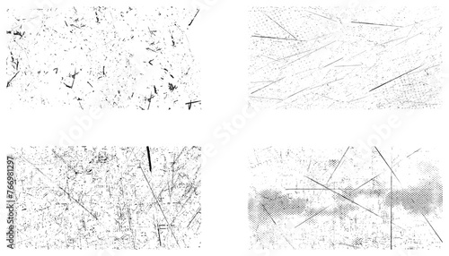 Vector set of grunge overlay textures. 