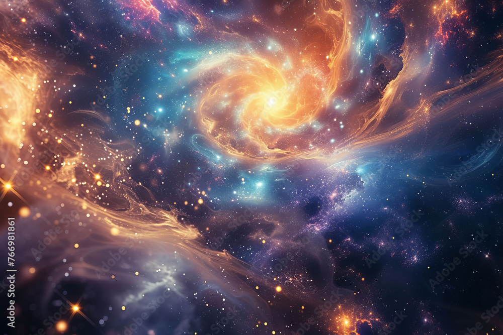 A tapestry of swirling galaxies and nebulae, evoking a sense of infinite celestial majesty